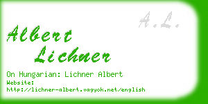 albert lichner business card